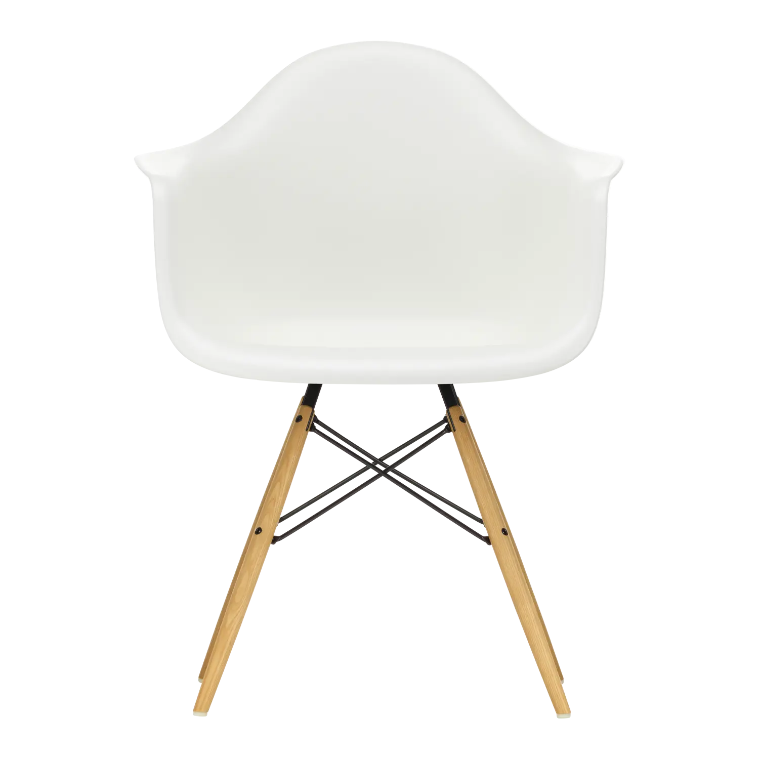 Vitra Eames Plastic Armchair DAW chair, White/Honey-coloured