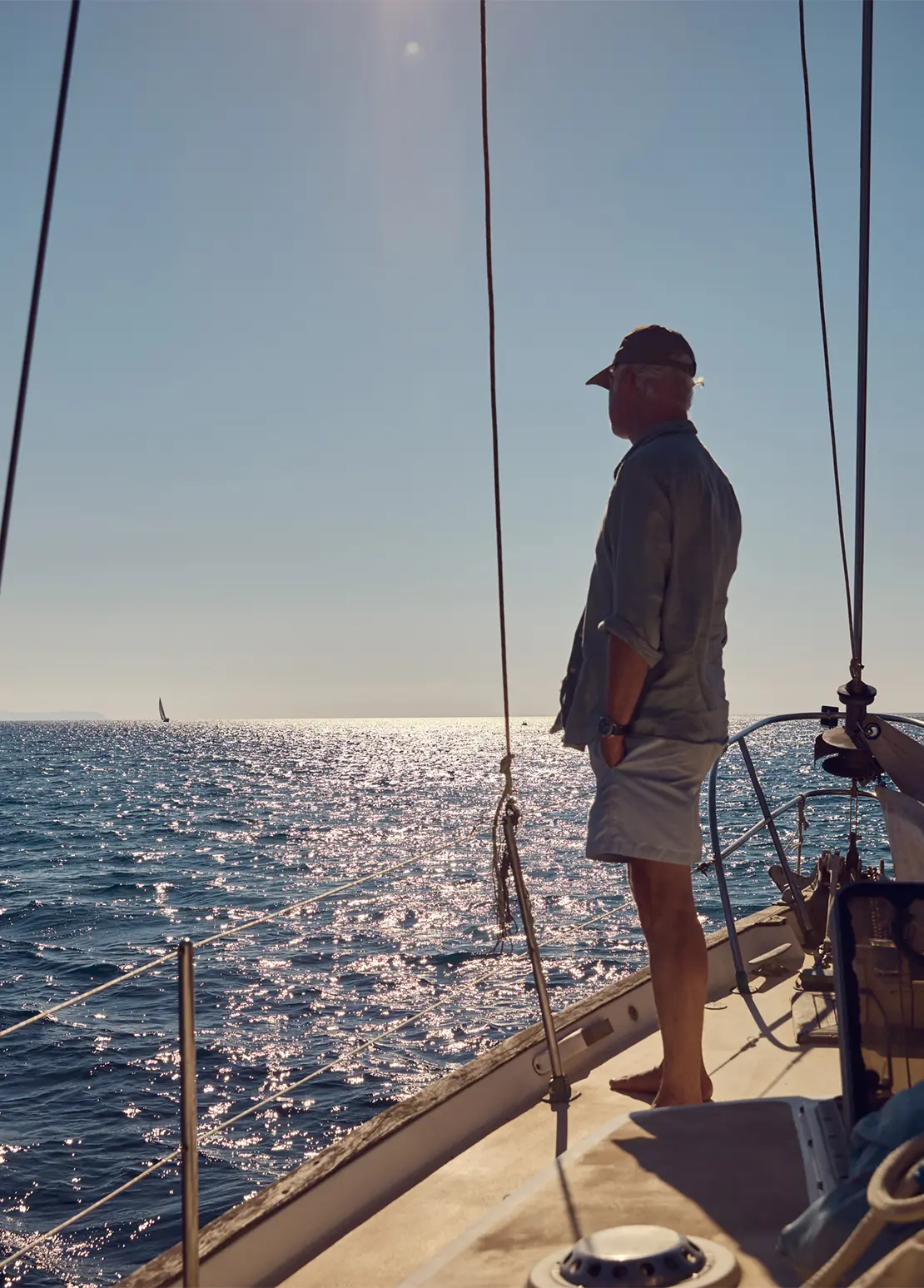 Man standing on deck