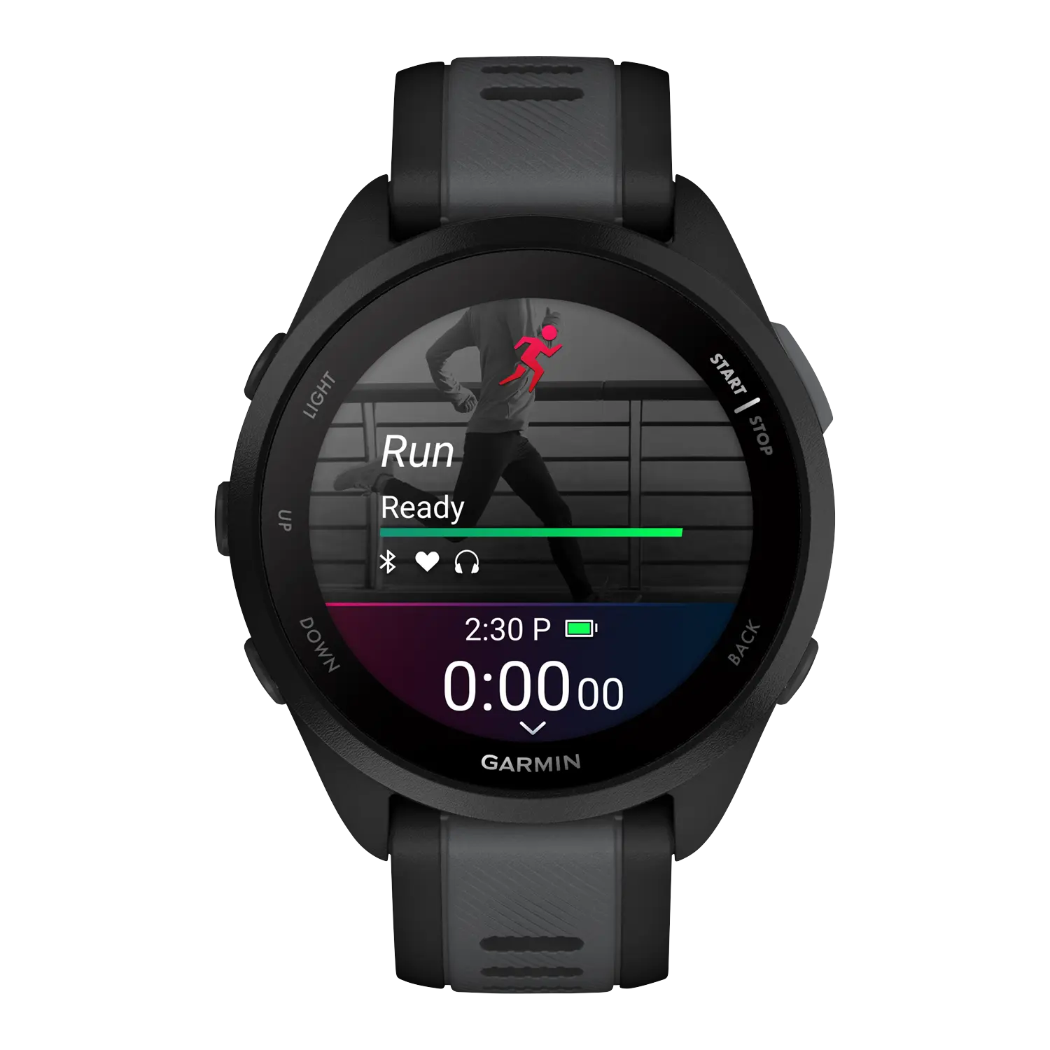 Garmin Forerunner® 165 Music GPS Running Watch, Black / Slate Grey