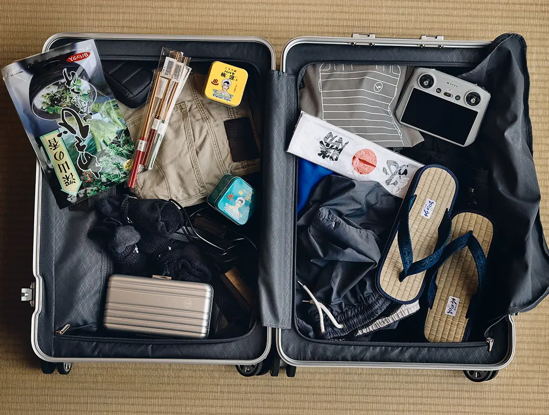 Packed suitcase