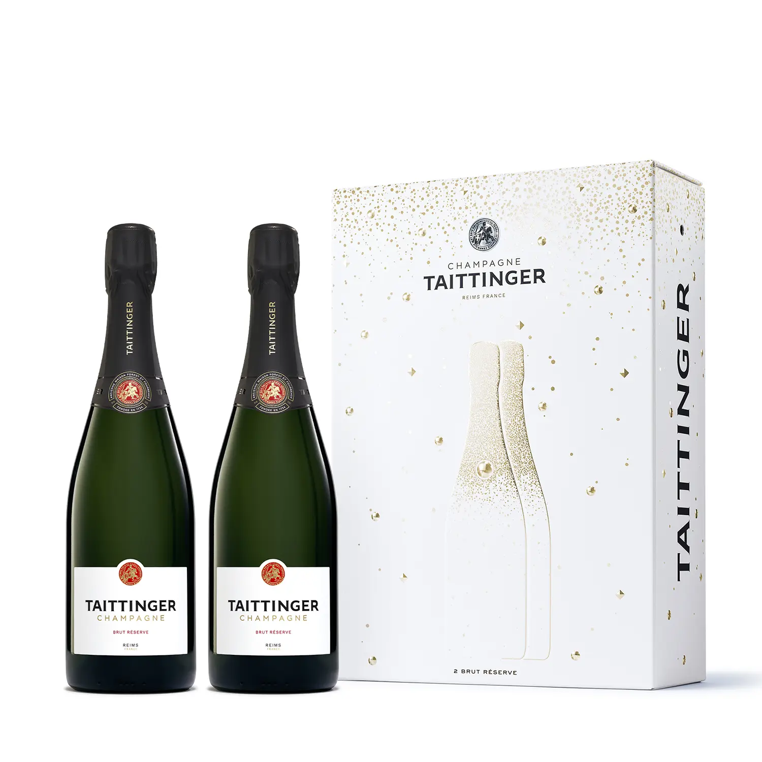 Taittinger Brut Reserve シャンパン2本セット Taittinger Brut Réserve Champagne, 2 bottles, France - Worldshop