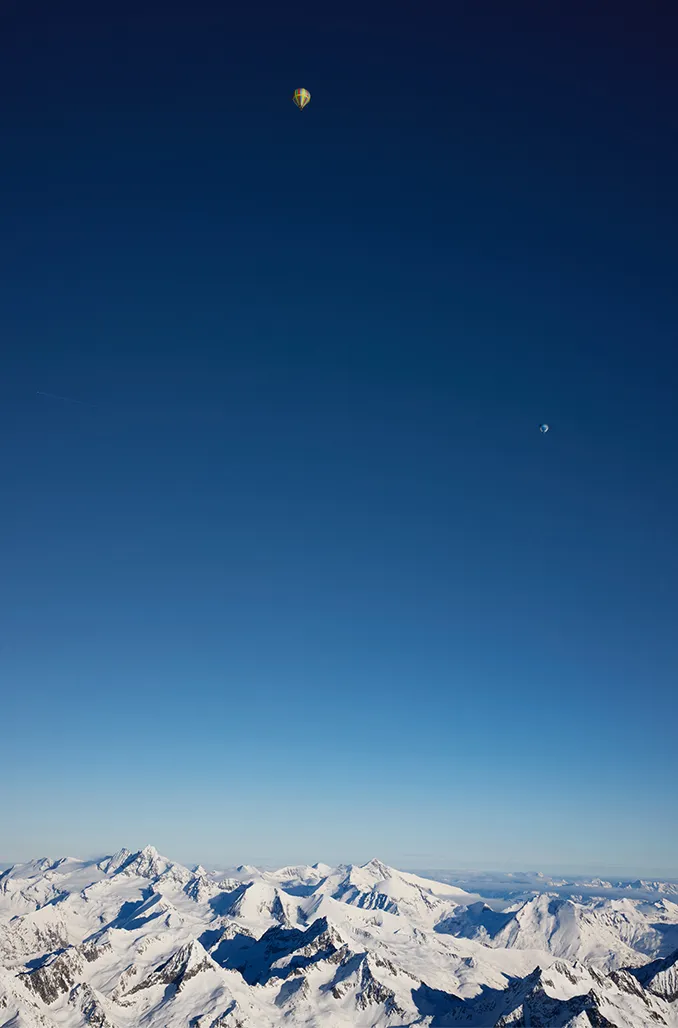 Mountain peaks on the horizon