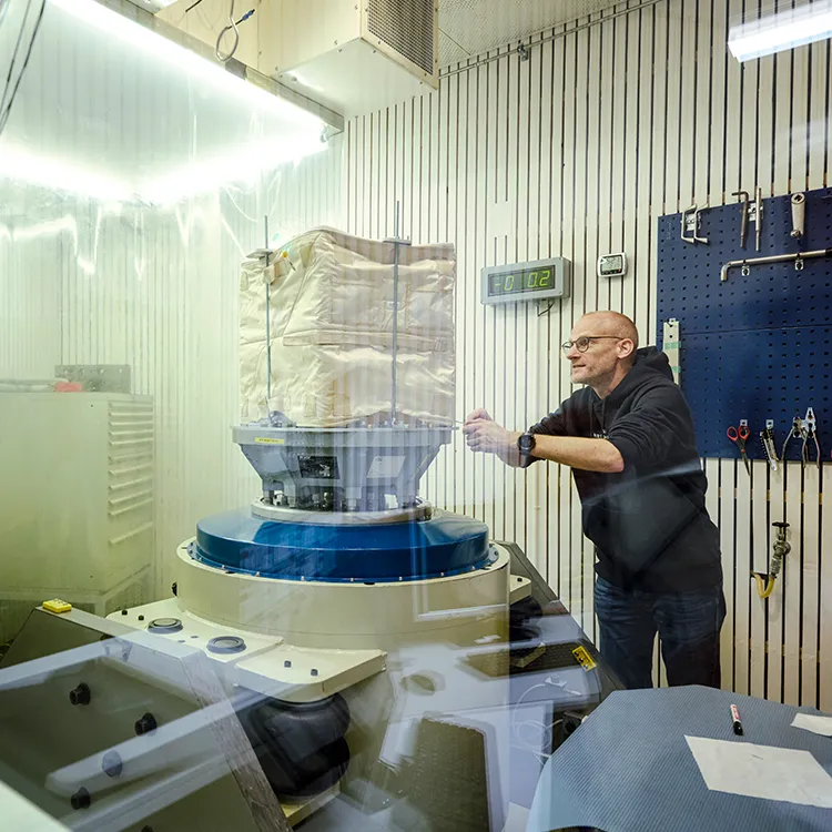 Person working on a machine