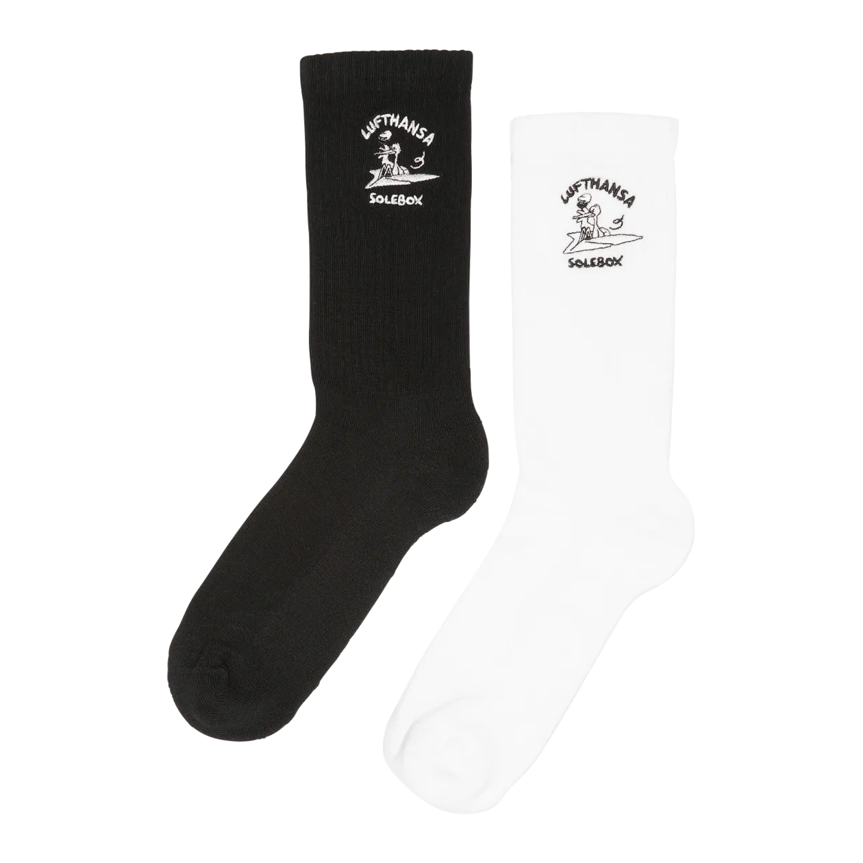 solebox Lufthansa Edition Socks, Pack of 2, Black/White - Worldshop