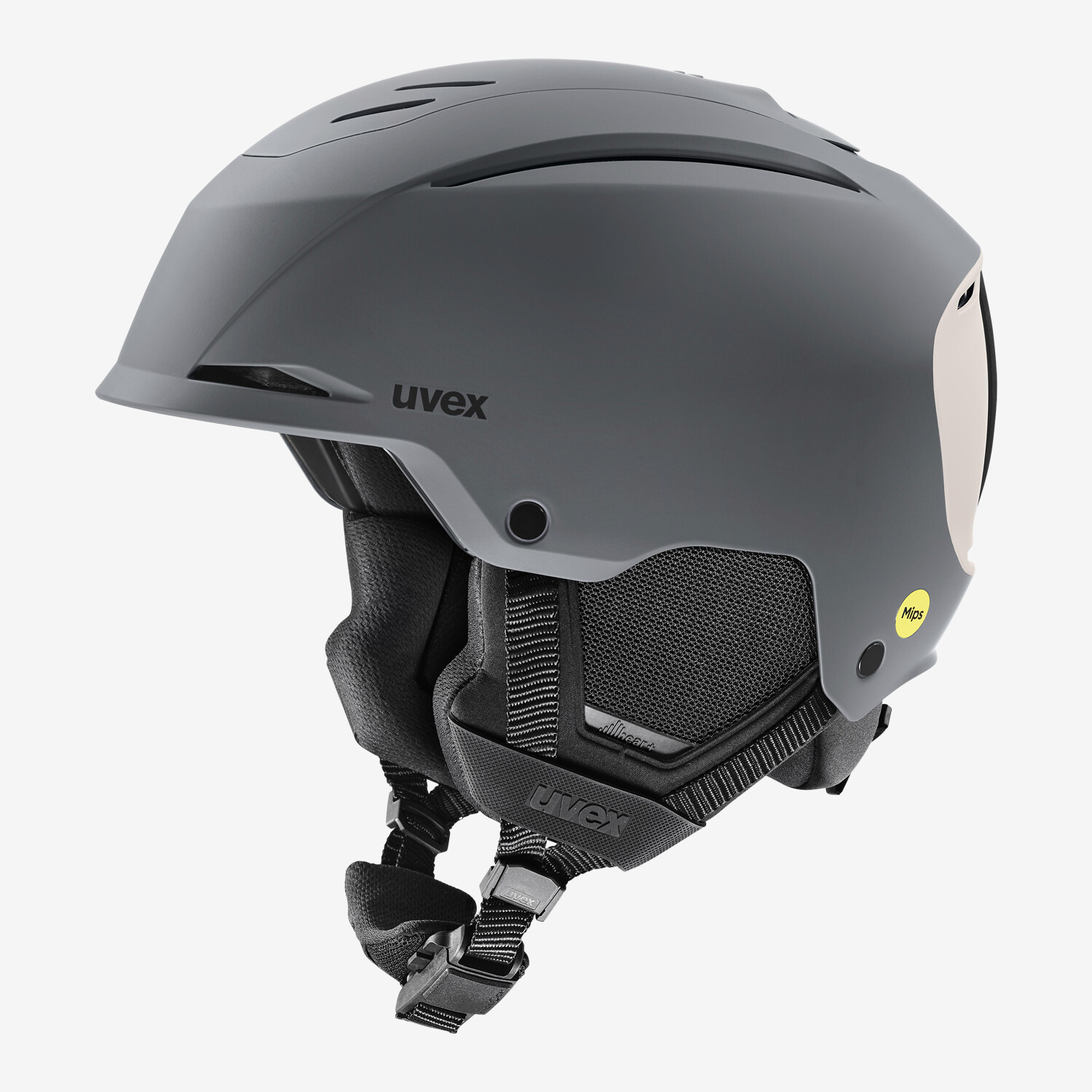 uvex resolution MIPS Ski Helmet, 55-59 cm, Rhino / Warm Grey Matt