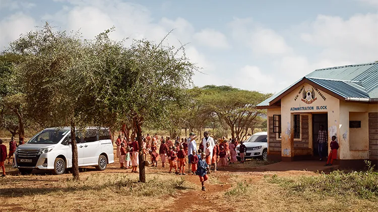 School children in front of academy