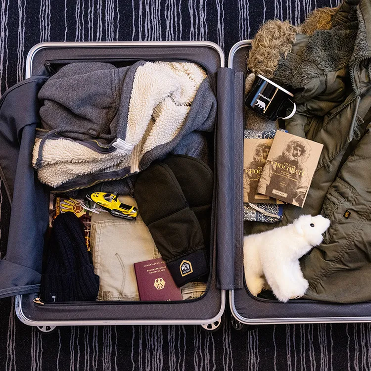 Packed suitcase