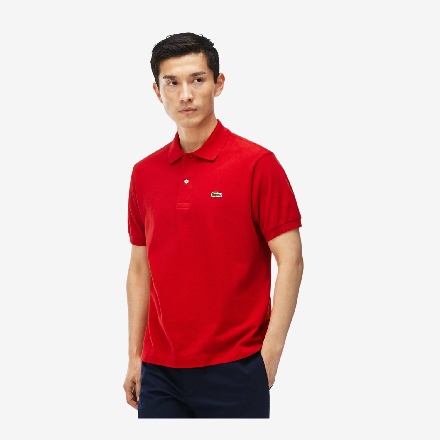 slap af Danmark Fremmedgøre Lacoste CAIMAN, Men's polo shirt, short sleeve, Red - Worldshop