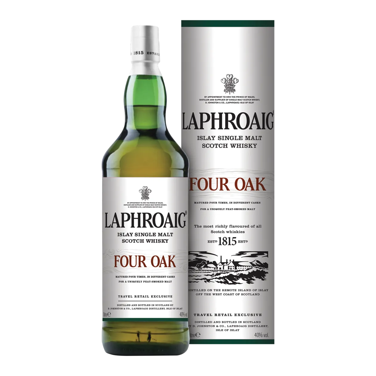 Laphroaig Four Oak Single Malt Whisky, 1l, 40.0%, Scotland - Worldshop