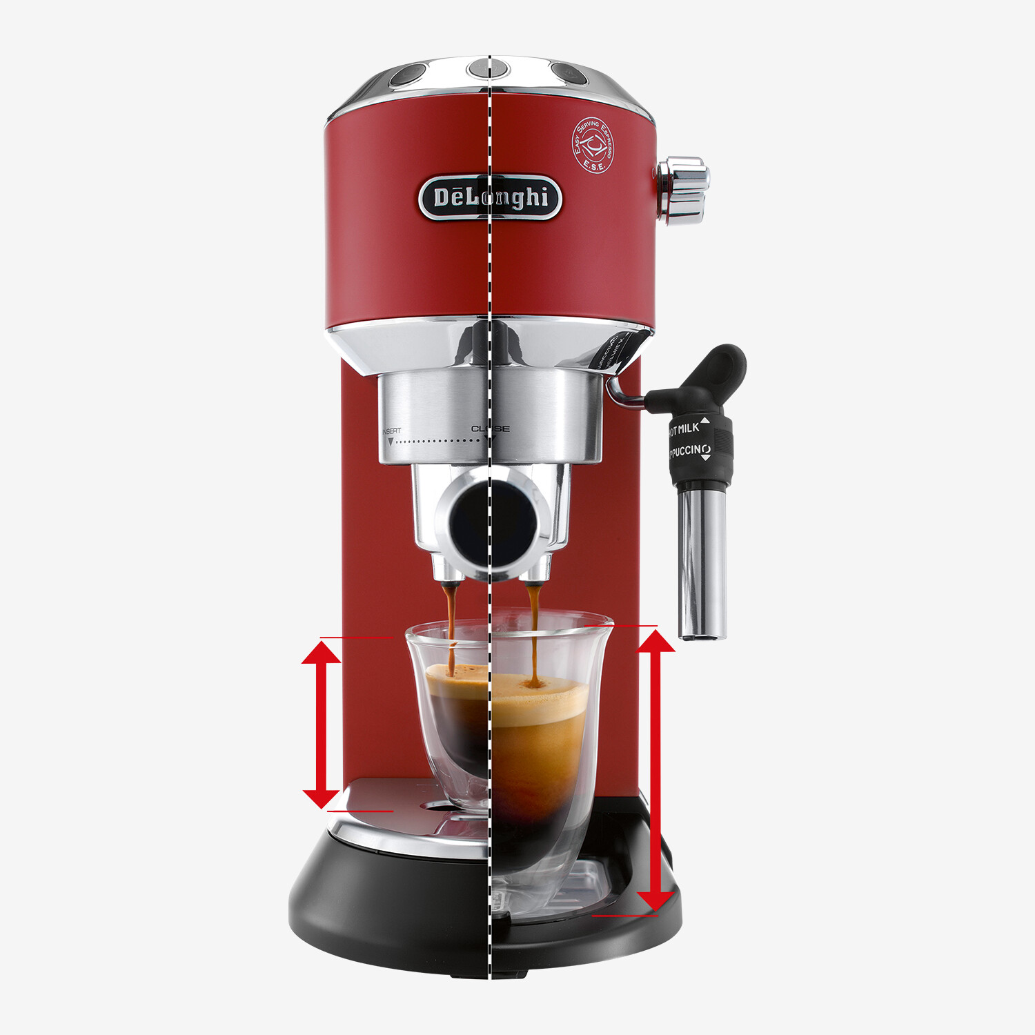 De’Longhi DEDICA Style EC 685 Espresso Machine, Stone Red Lufthansa