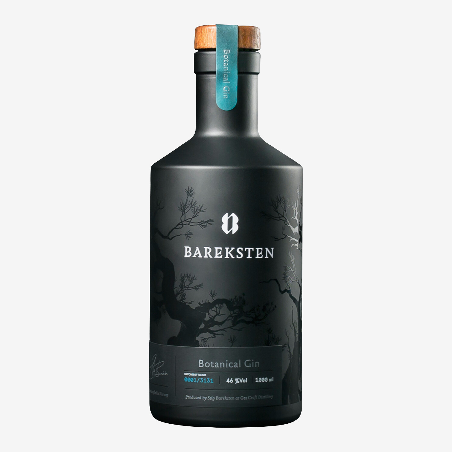 Bareksten Botanical Gin, 1l, 46.0 ABV, Norway Lufthansa