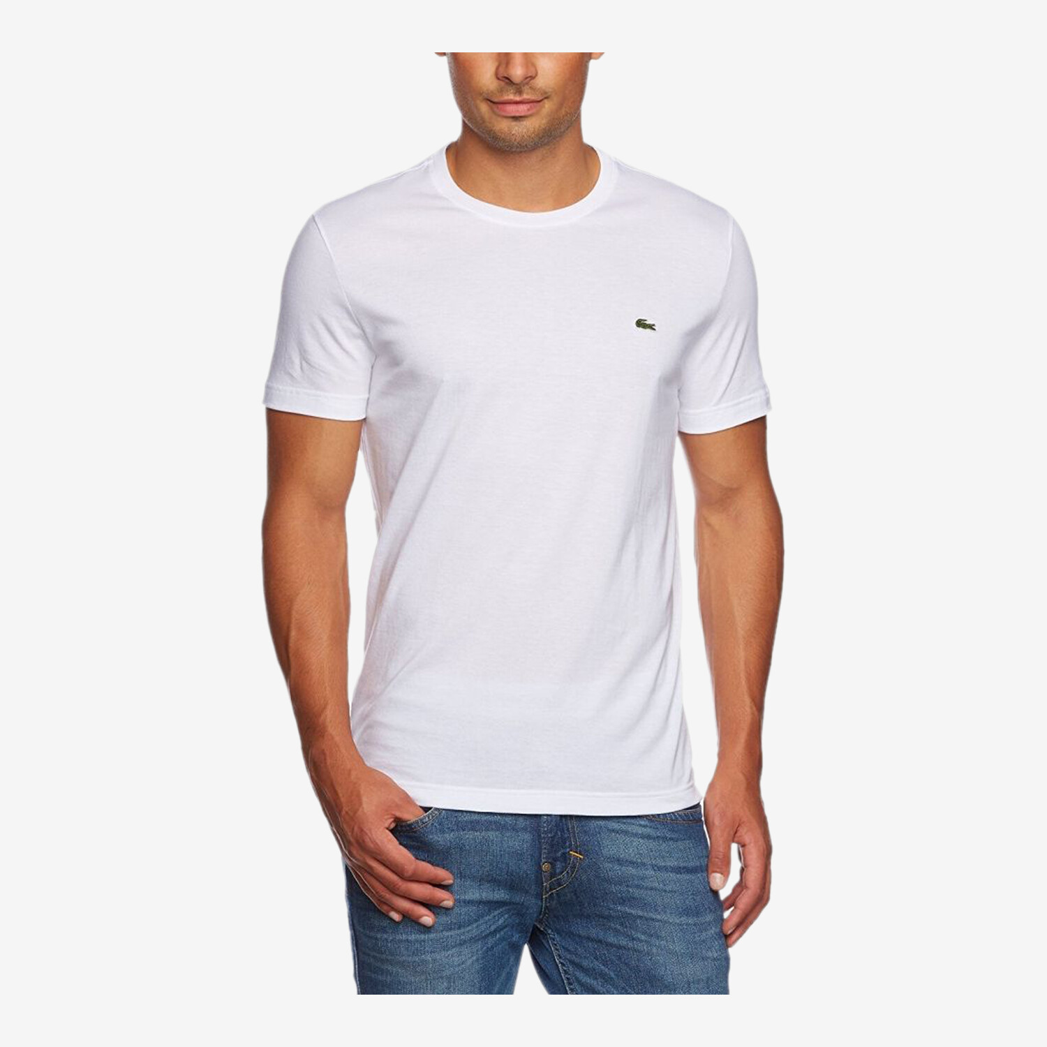 Lacoste C-neck T-shirt, men's, short sleeves, white - Worldshop