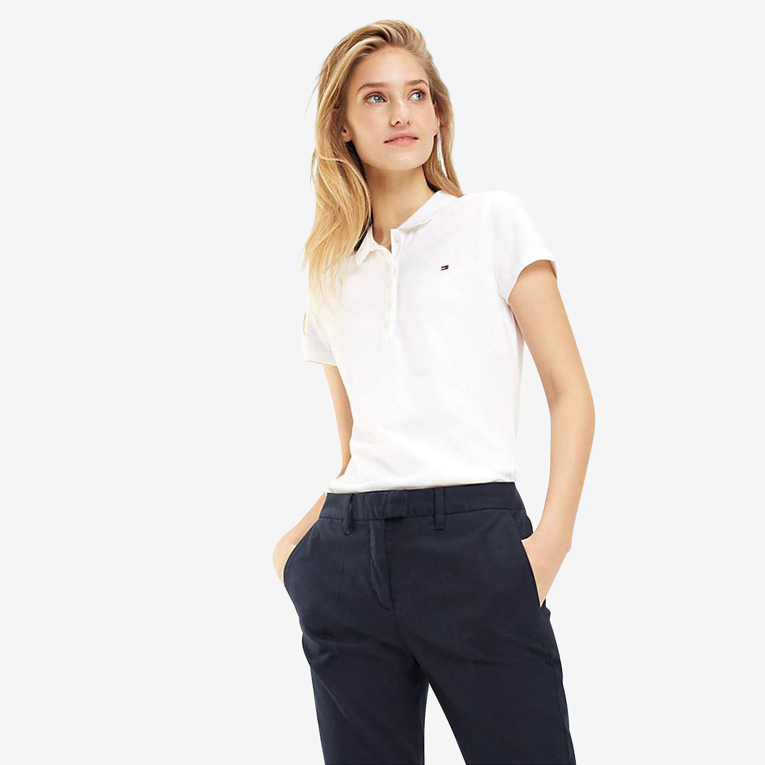 Recensent bemanning geef de bloem water Tommy Hilfiger Heritage Short Sleeve Slim Poloshirt, Damen Kurzarm, Classic  White - Worldshop