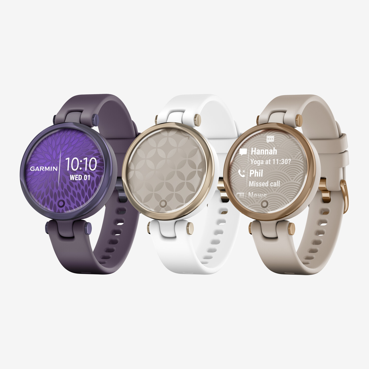 Garmin Lily™ Sport Smartwatch, Agate Grey / Rosé Gold Lufthansa