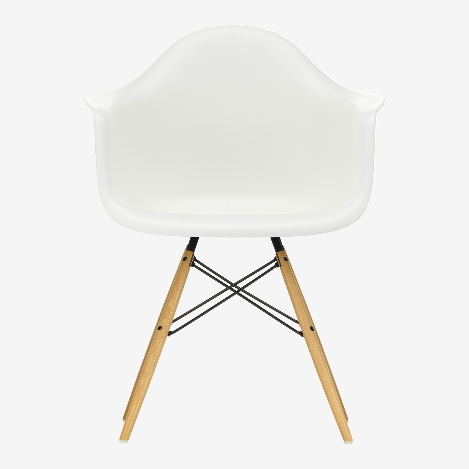 Vitra Eames Plastic Armchair DAW, Weiß/Honigfarben Lufthansa