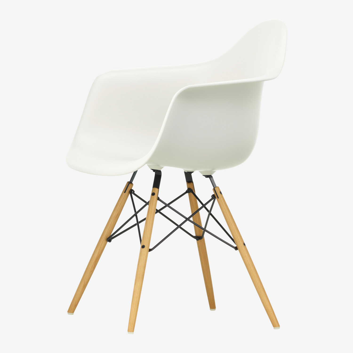 Vitra Eames Plastic Armchair DAW, Weiß/Honigfarben Lufthansa
