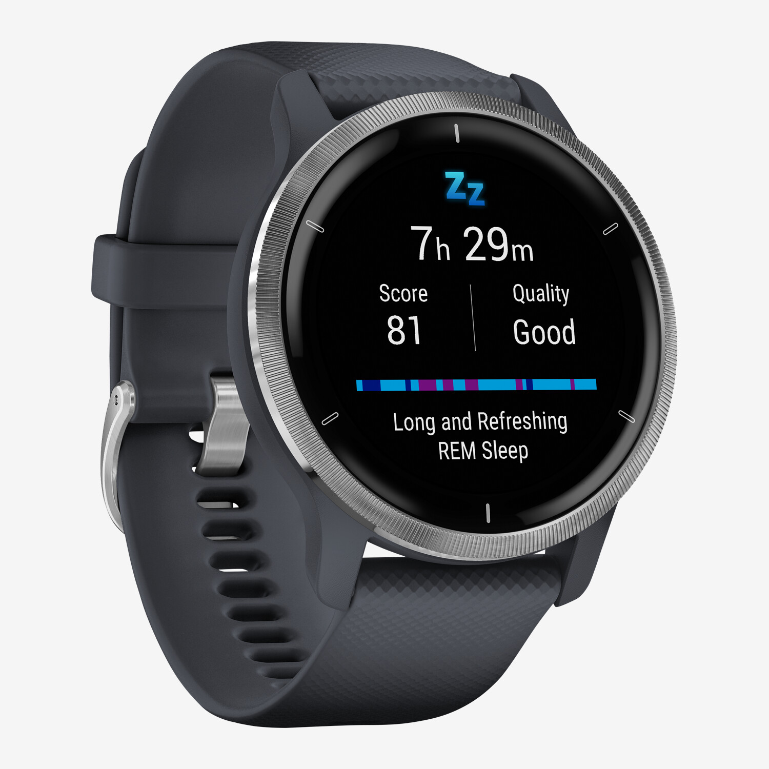 Garmin Venu® 2 Smartwatch, Granite Blue / SilverColoured Lufthansa