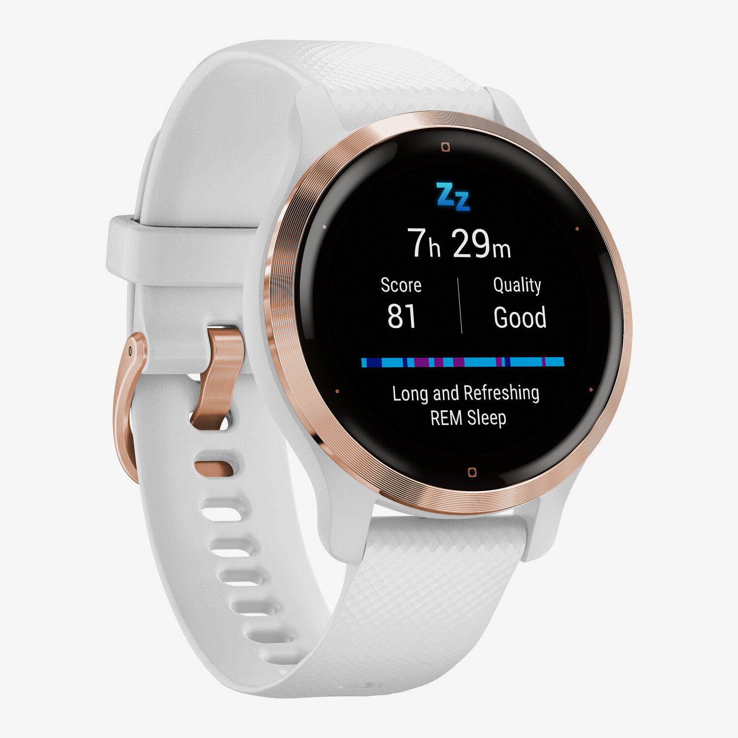 Garmin Venu® 2S Smartwatch, White / Rose Gold