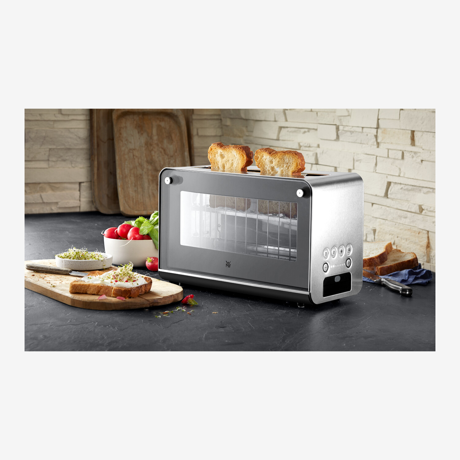 WMF Lono Glass Toaster, Stainless Steel