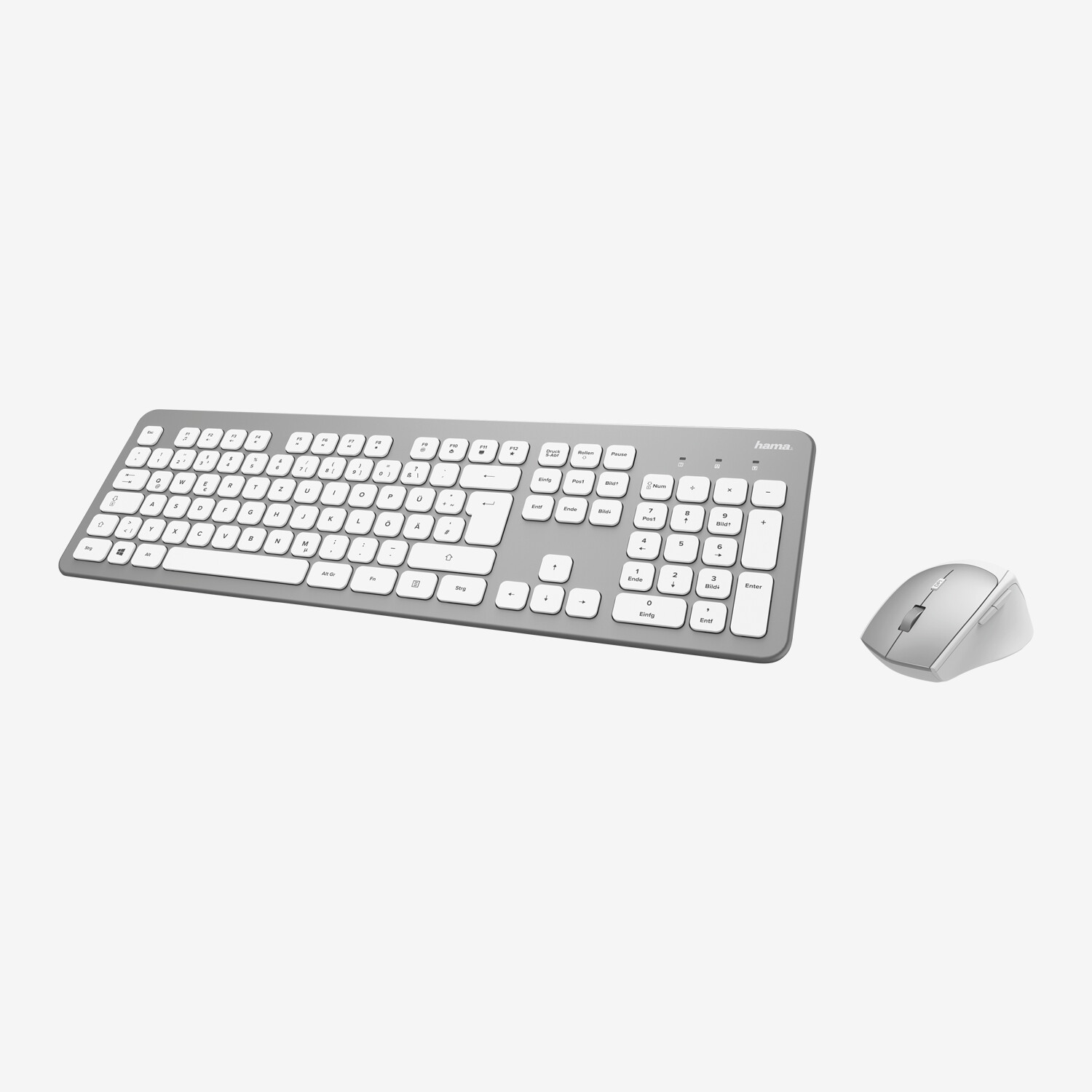 Combo,Kit HAMA KMW,700 Teclado e Rato Wireless, Grey,Black, Teclas  Multimedia, Nano USB , 182677