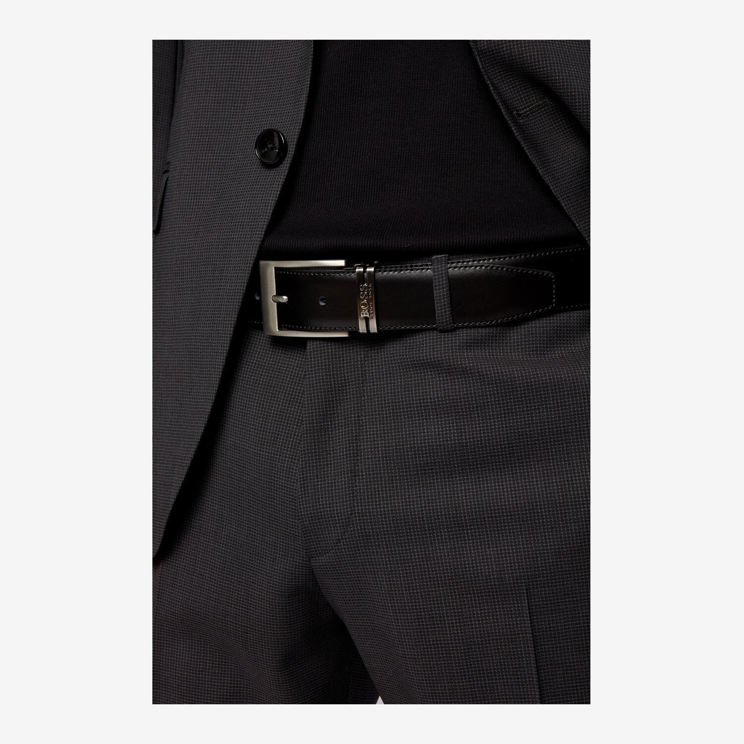 HUGO Galliz Belt, Men's, Black/Brown - Worldshop