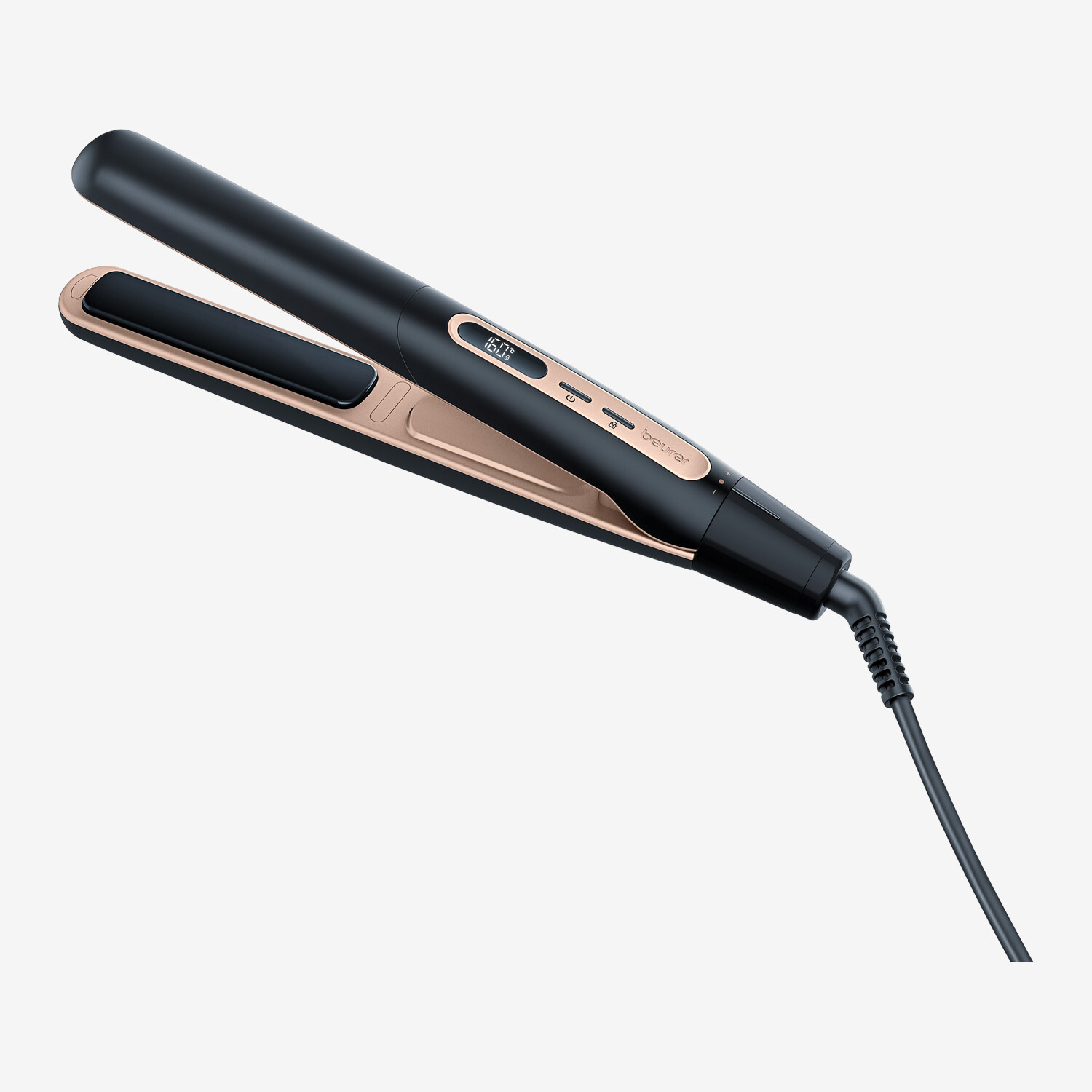 Beurer HS 100 Hair Straightener, Black / Rose Gold