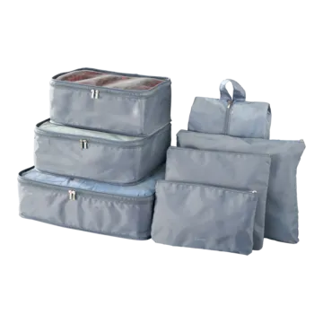 3er Set Packwürfel Reise-Organizer - Kompressions Packbeutel Grau