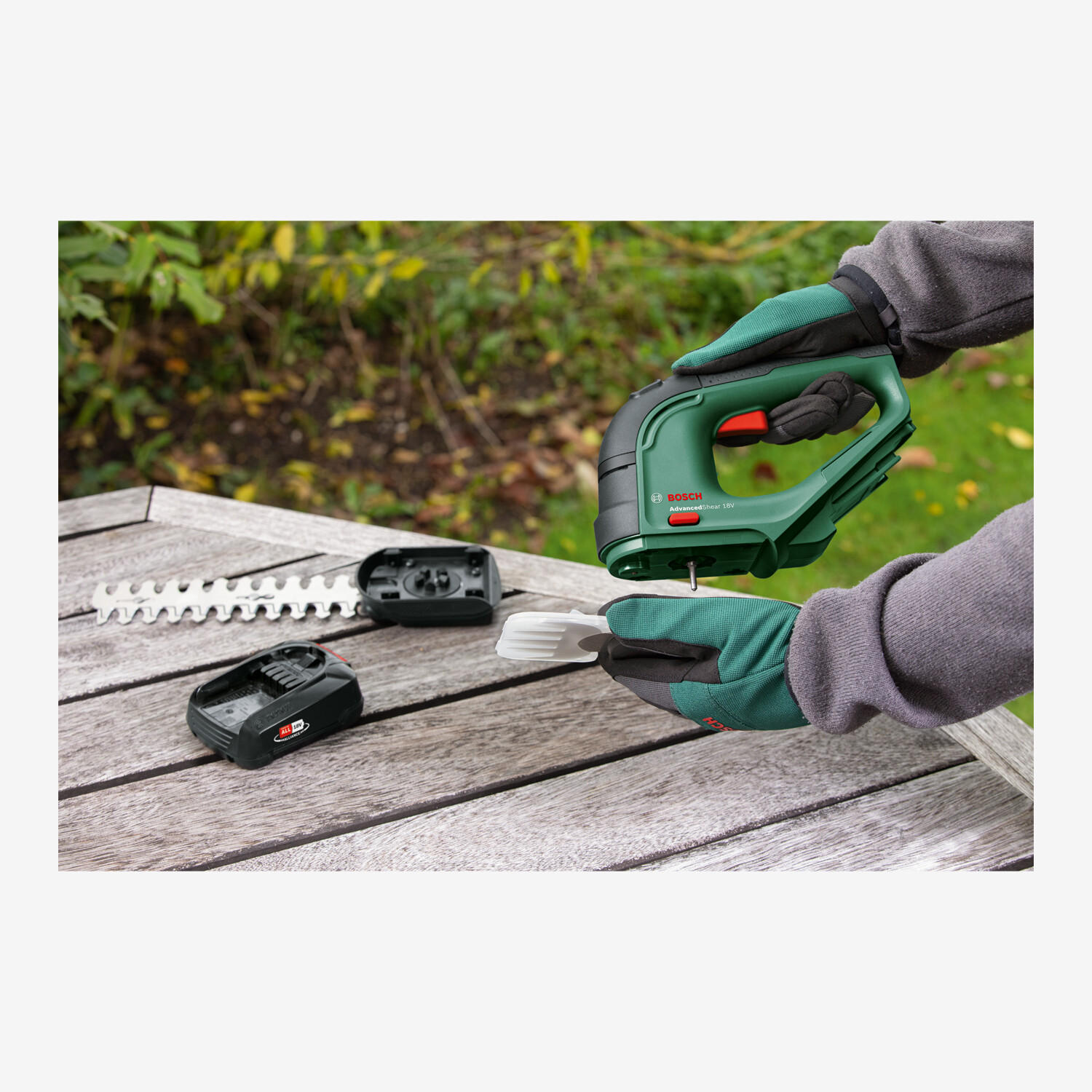 Bosch AdvancedShear 18V10 Cordless Grass and Shrub Shears, Forest