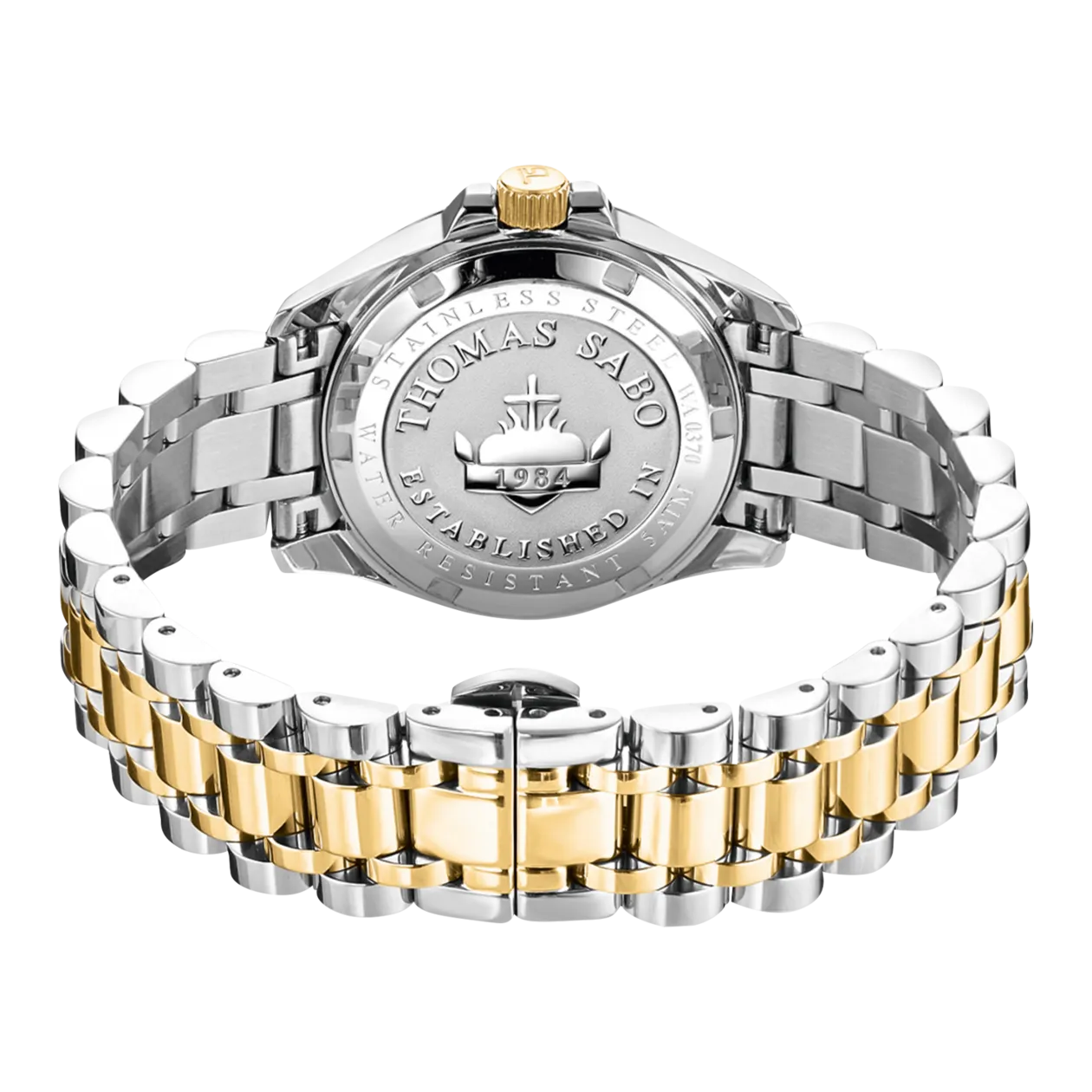 THOMAS SABO Bicolour Wristwatch, Silver-coloured / Yellow THOMAS SABO Bicolour Wristwatch, Silver-coloured / Yellow