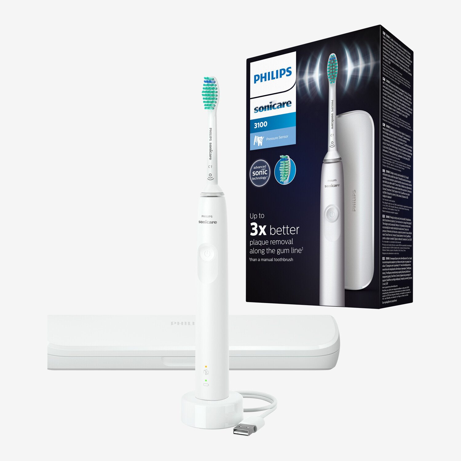 Philips Sonicare Series 3100 HX3673/13 Electric Sonic Toothbrush, White