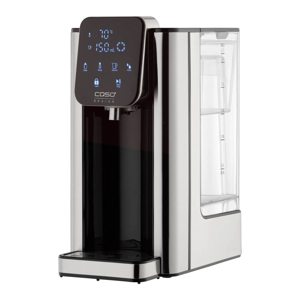 CASO Design Hot7 Turbo Hot Water Dispenser, Black / Stainless Steel