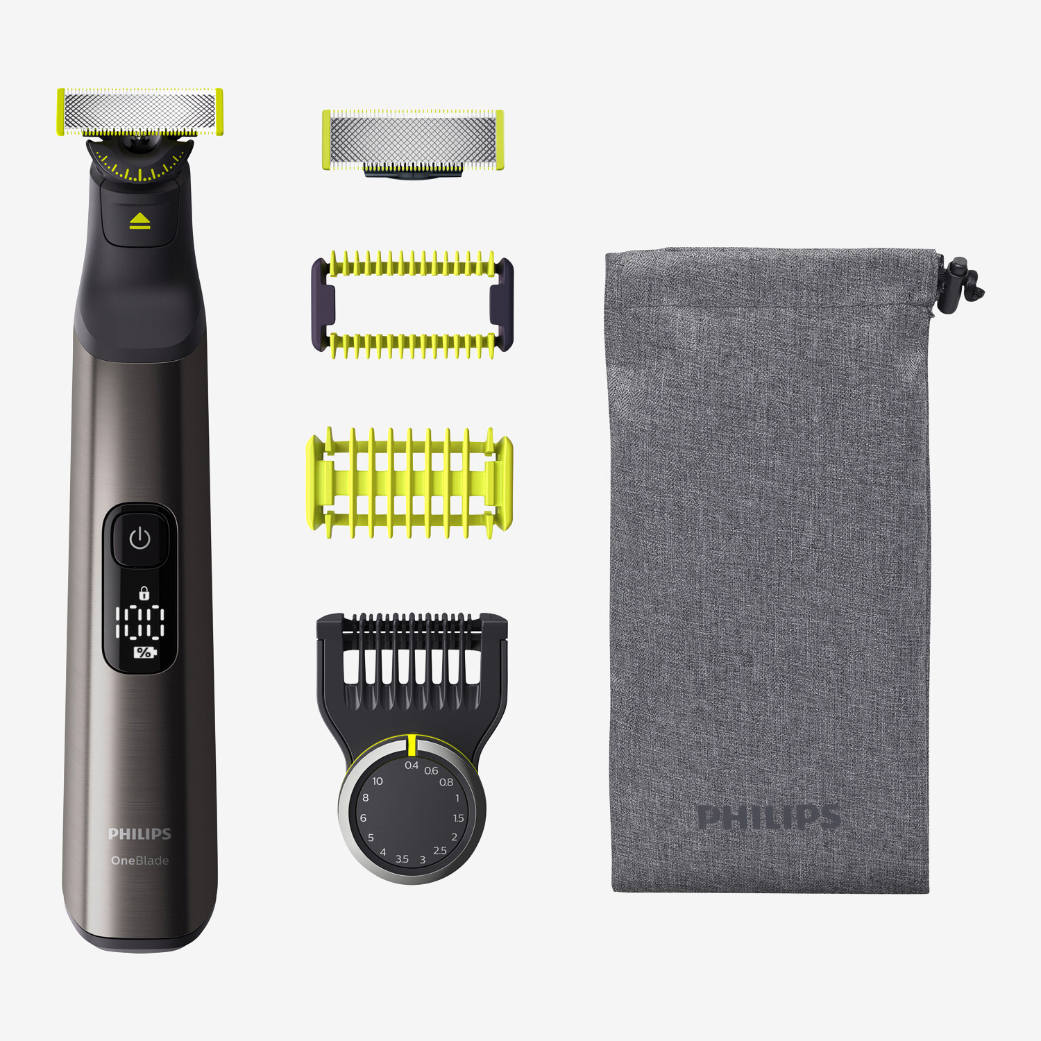 Philips OneBlade Pro QP6551/15 Face & Body Trimmer, Dunkelgrau