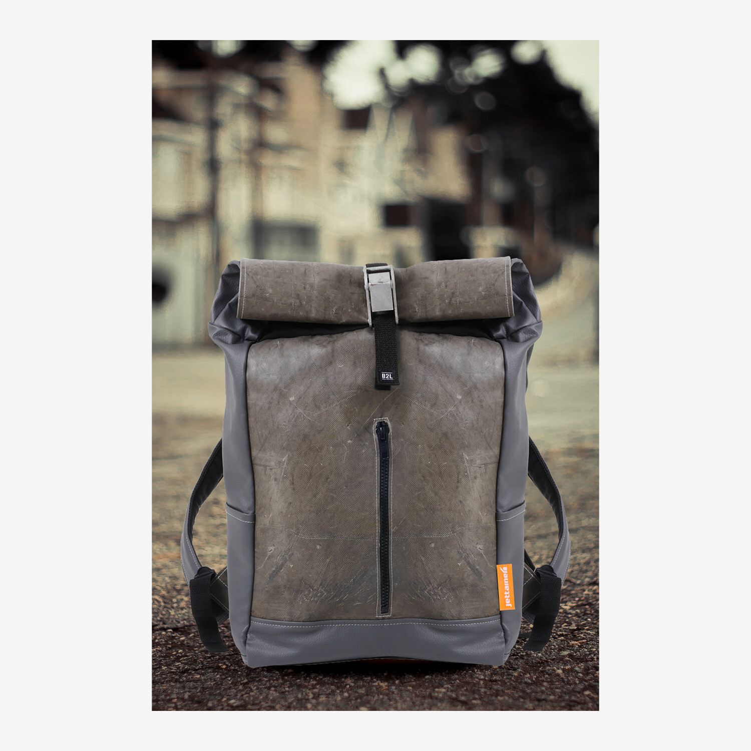 BAG TO LIFE Jettainer ULD Rolltop Backpack, Signal Orange / Aviation