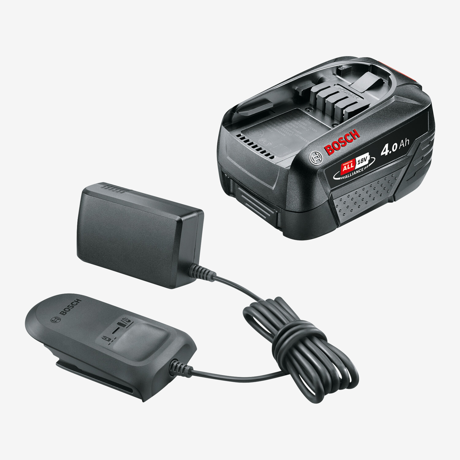 Bosch 18V Starter Set (4,0 Ah + AL 18V-20) Batteria + caricabatteria, nero  - Worldshop