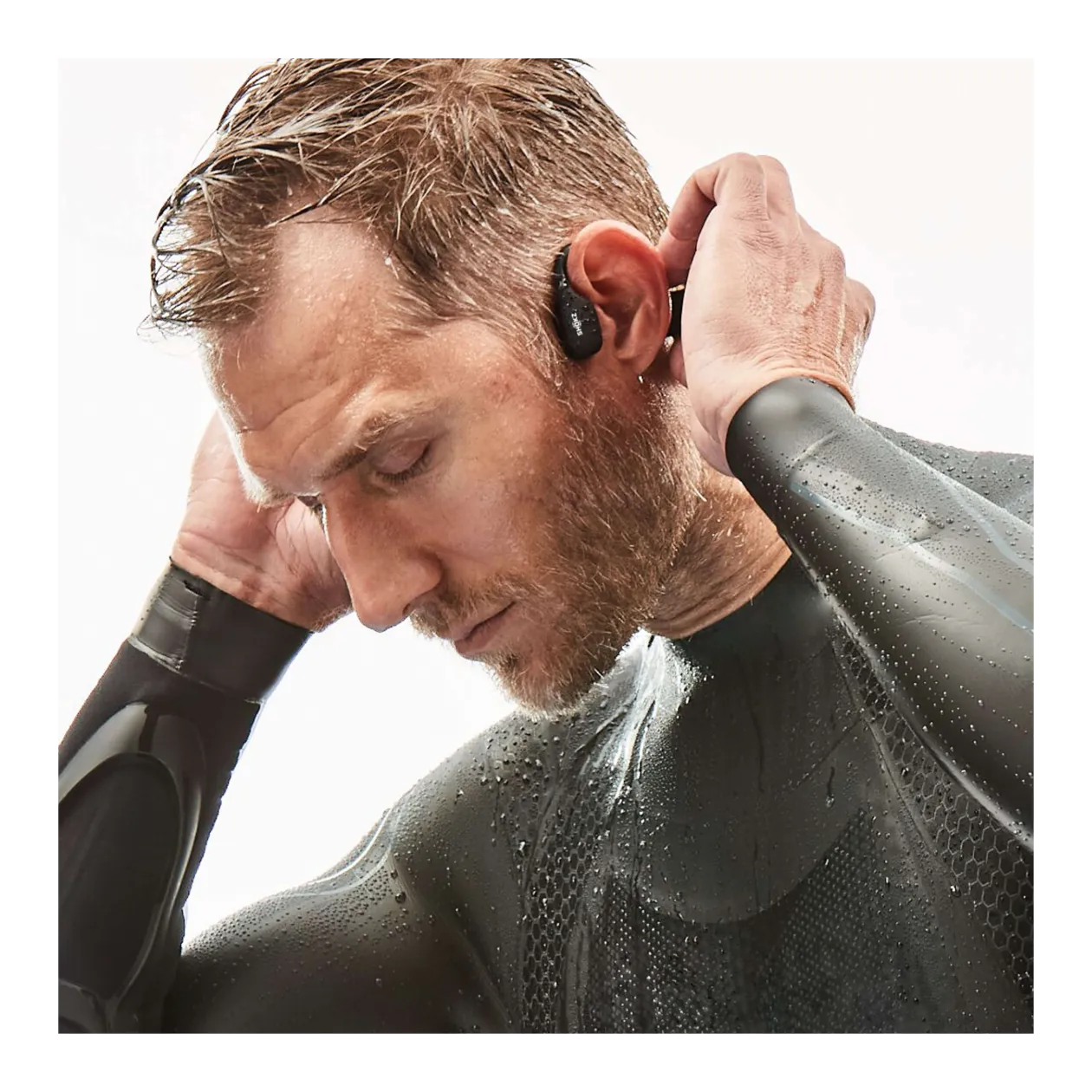 Shokz OpenSwim MP3 Bone Conduction Swimming Headphones, Black