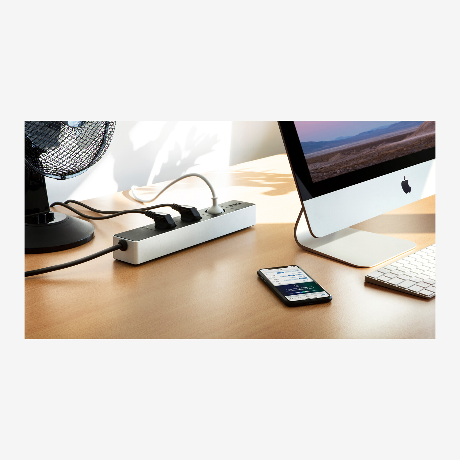 Eve Energy Strip Smart Triple Power Strip, Black/Aluminium