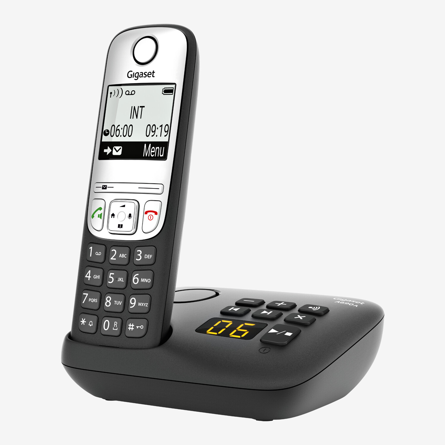 Gigaset A690A Trio Cordless Phone, Black - Worldshop