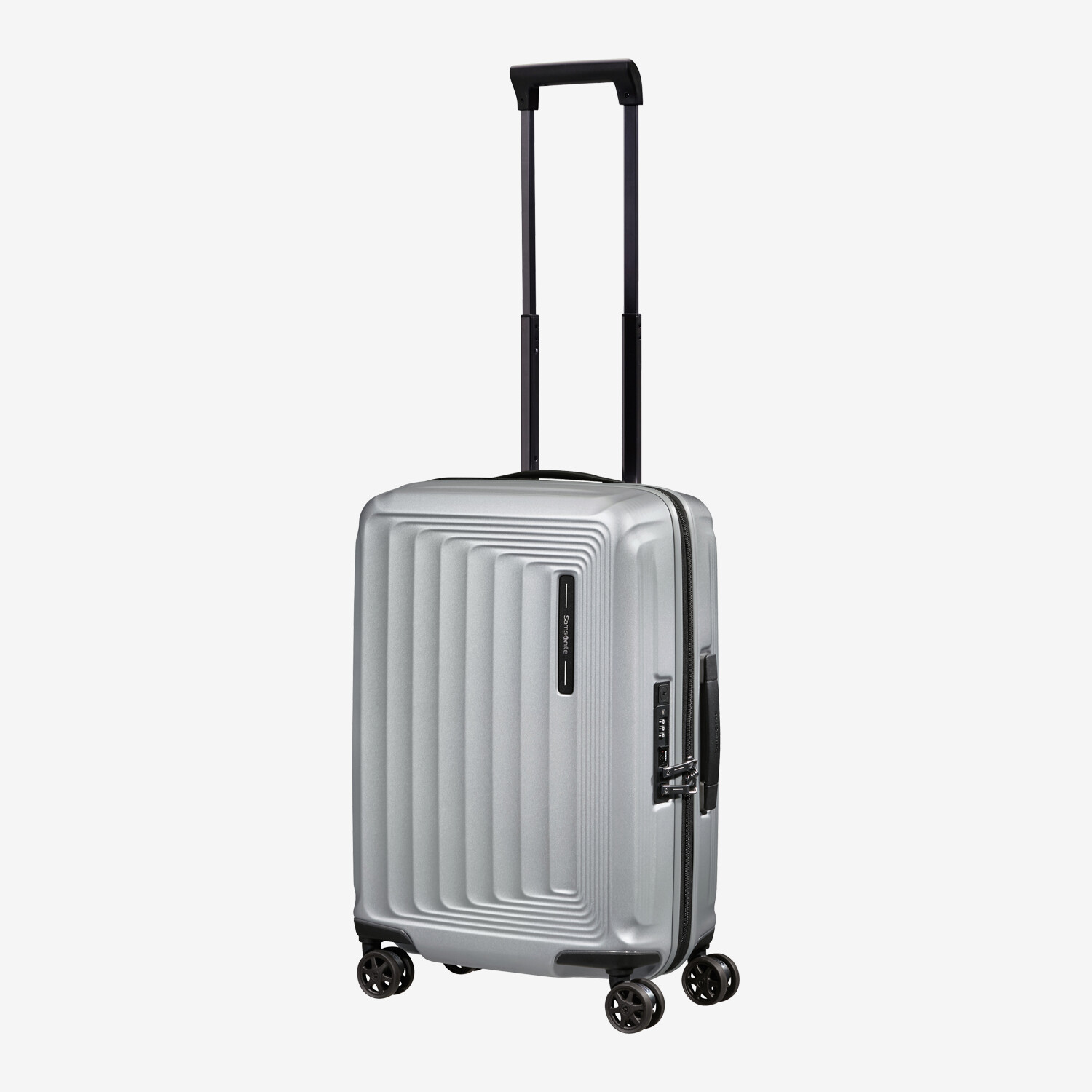 Valise de voyage en aluminium noir mat sur roulette