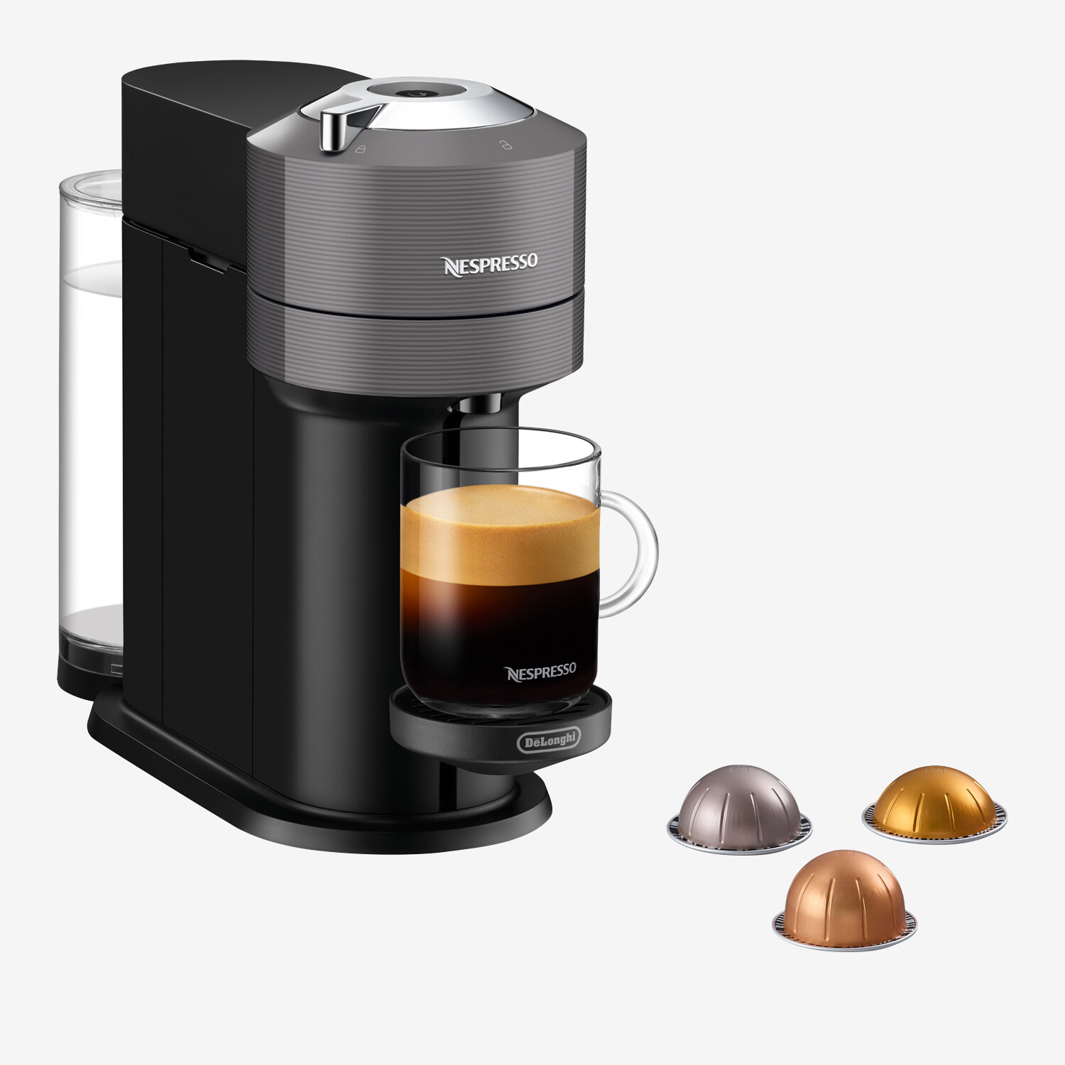 Nespresso De'Longhi Vertuo ENV 120 Capsule Machine, Dark Grey - Worldshop