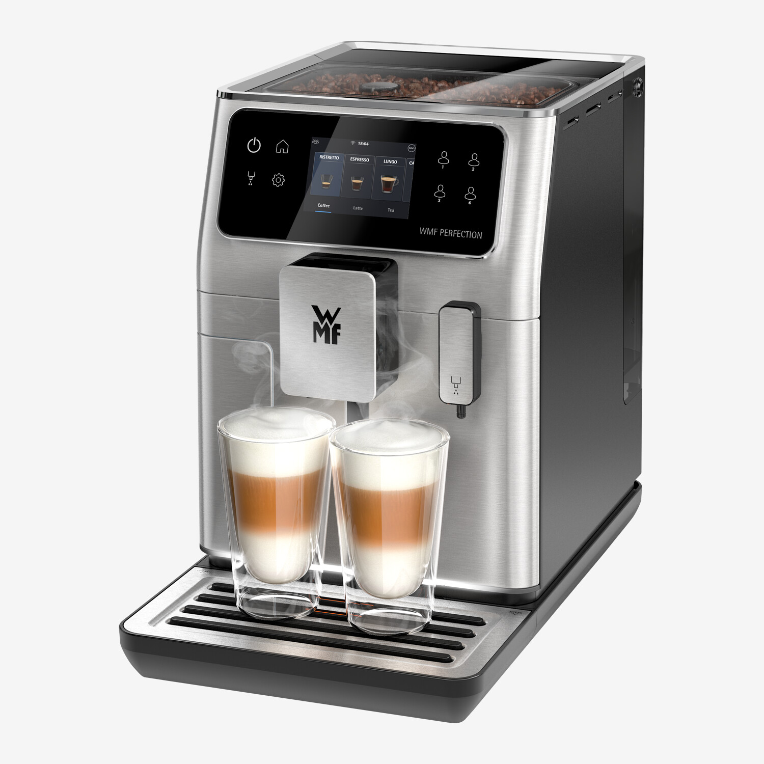 WMF Perfection 640 Automatic Coffee Machine, Brushed Silver