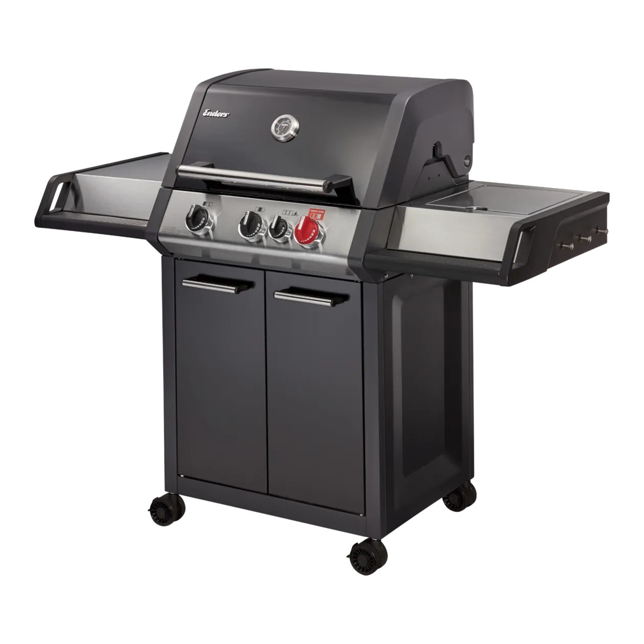 Enders Monroe Black Pro 3 K Turbo Gasgrill, Schwarz/Edelstahl