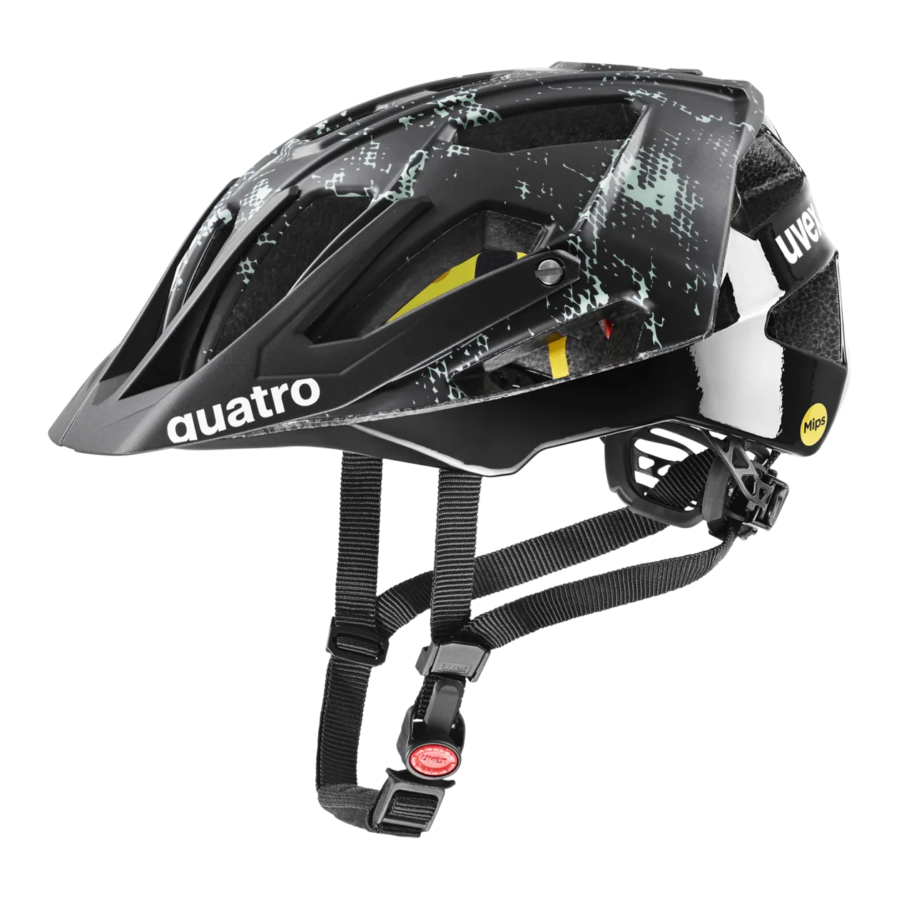 uvex quatro cc MIPS Fahrradhelm, 52-57 cm, Black-Jade Matt