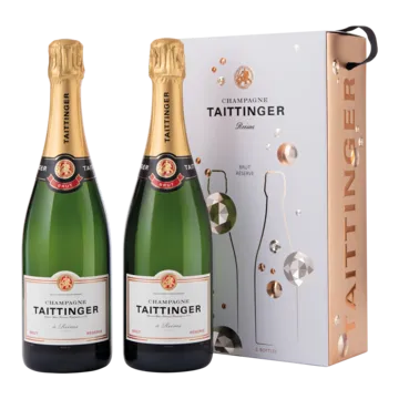 TAITTINGER Brut Réserve 750ml 2本セット Buy Taittinger Brut Reserve Champagne & 2 Flute Gift Set
