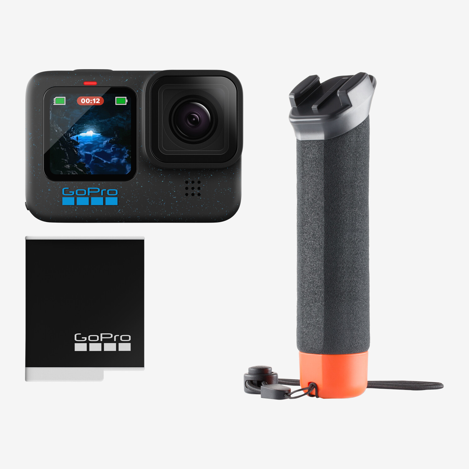 GoPro HERO12 Black Actionkamera, The Handler + Enduro Akku Zubehör 