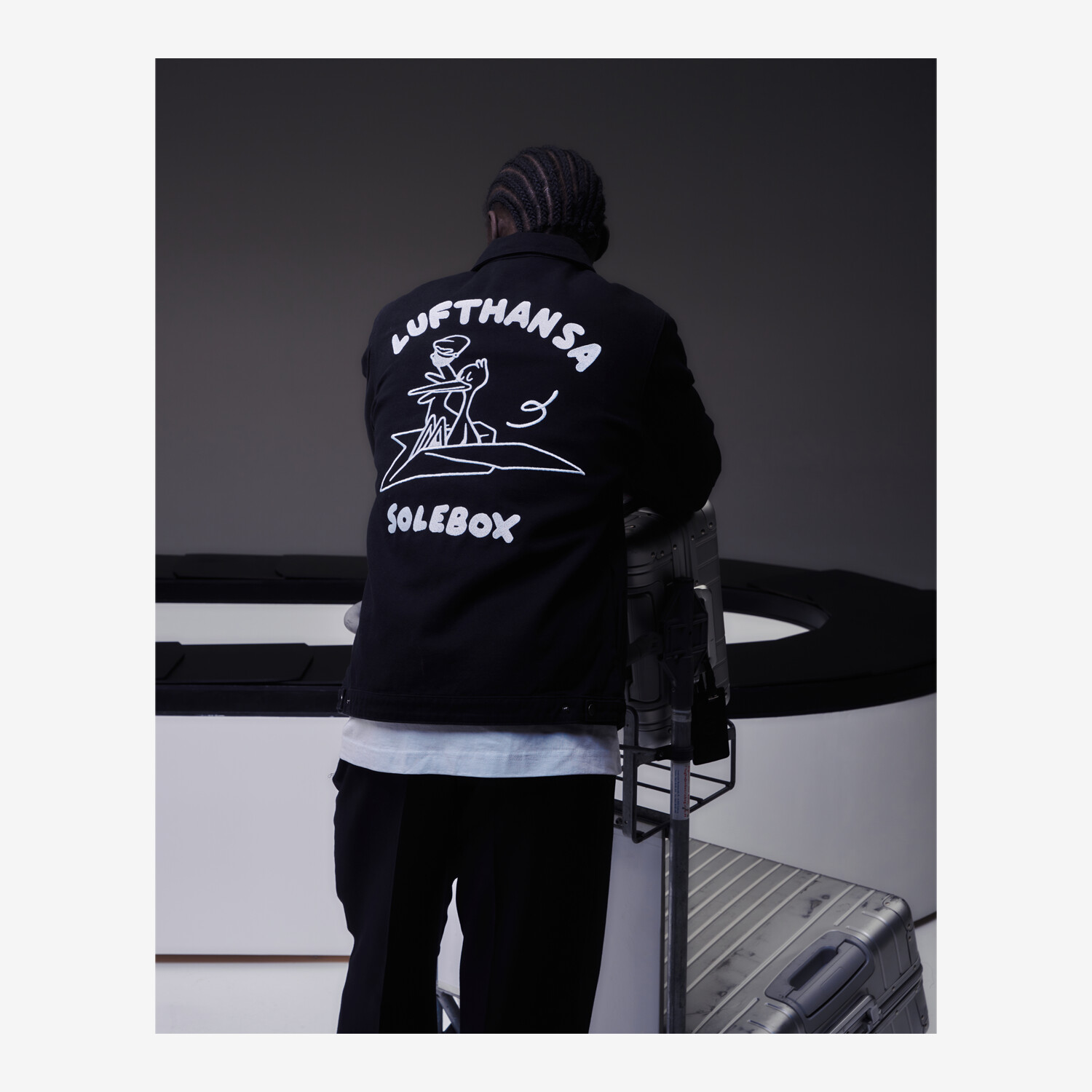 solebox Lufthansa Edition Jacket Paperplane, Black - Worldshop