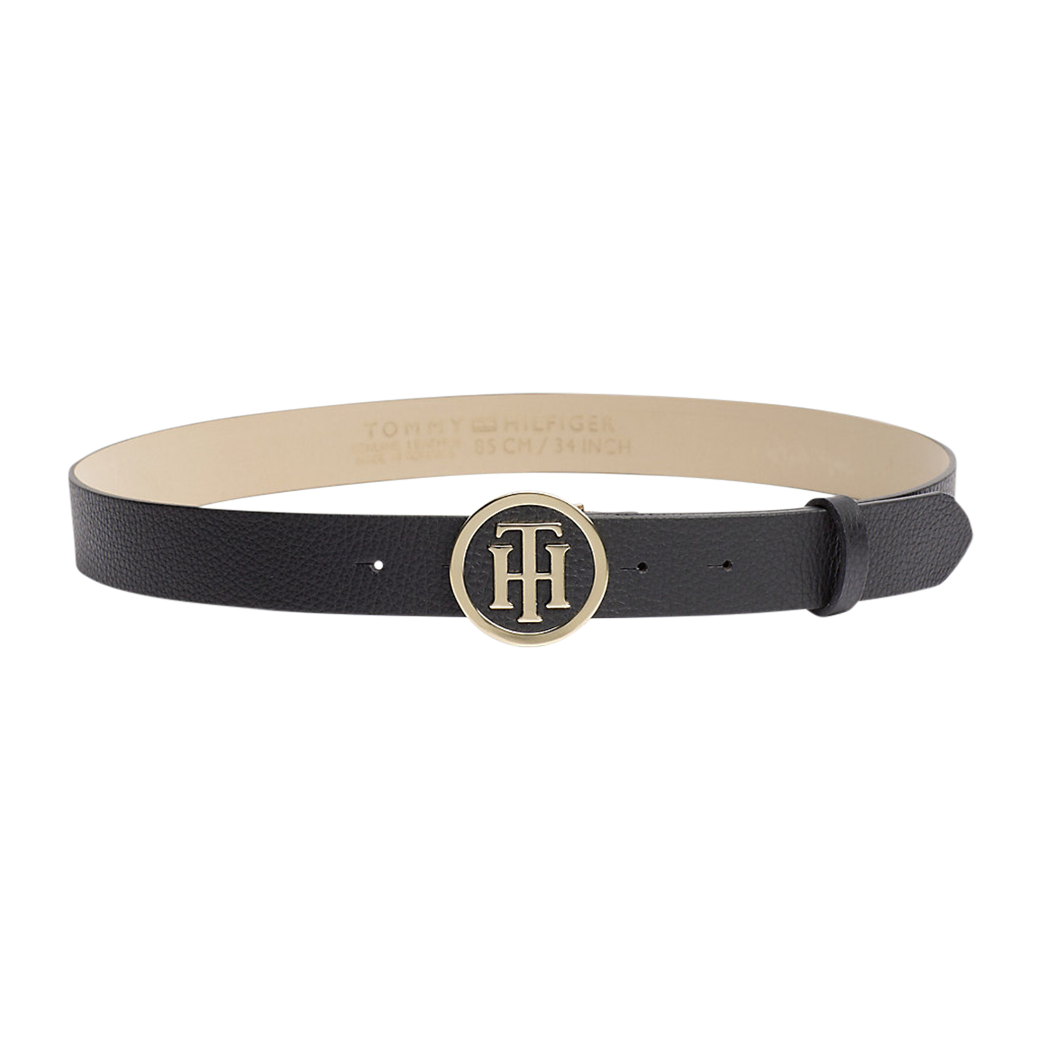 Tommy Hilfiger TH Round Buckle Belt 3.0 Black schwarz Ledergürtel Damengürtel