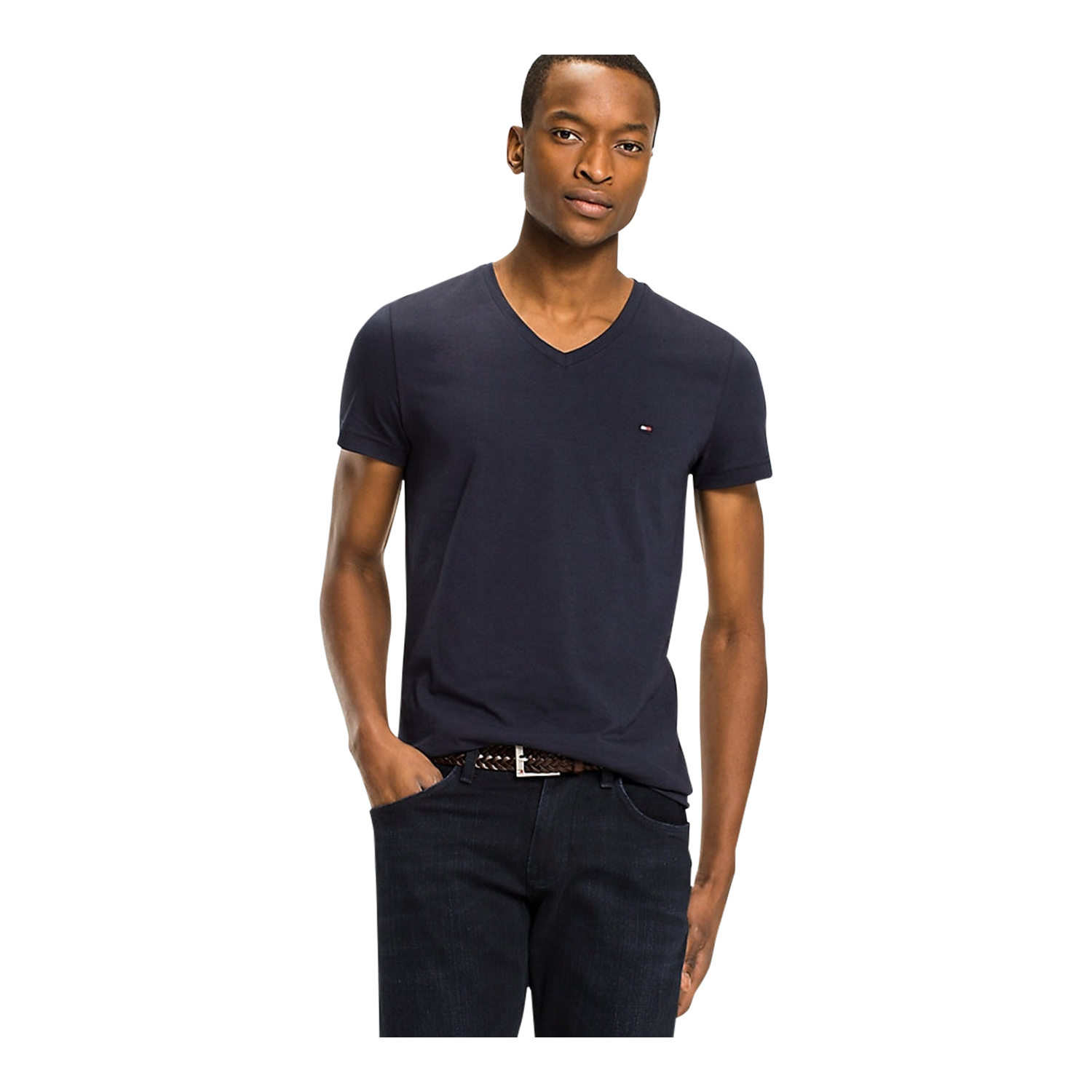 Tommy Hilfiger Core Stretch T-Shirt for Men, short-sleeved, Navy Blazer - Worldshop